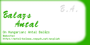 balazs antal business card