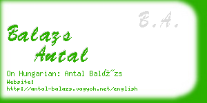 balazs antal business card